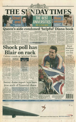 Sunday Times Sept 2000 cover