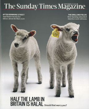 Sunday Times Magazine Sept 2012 cover